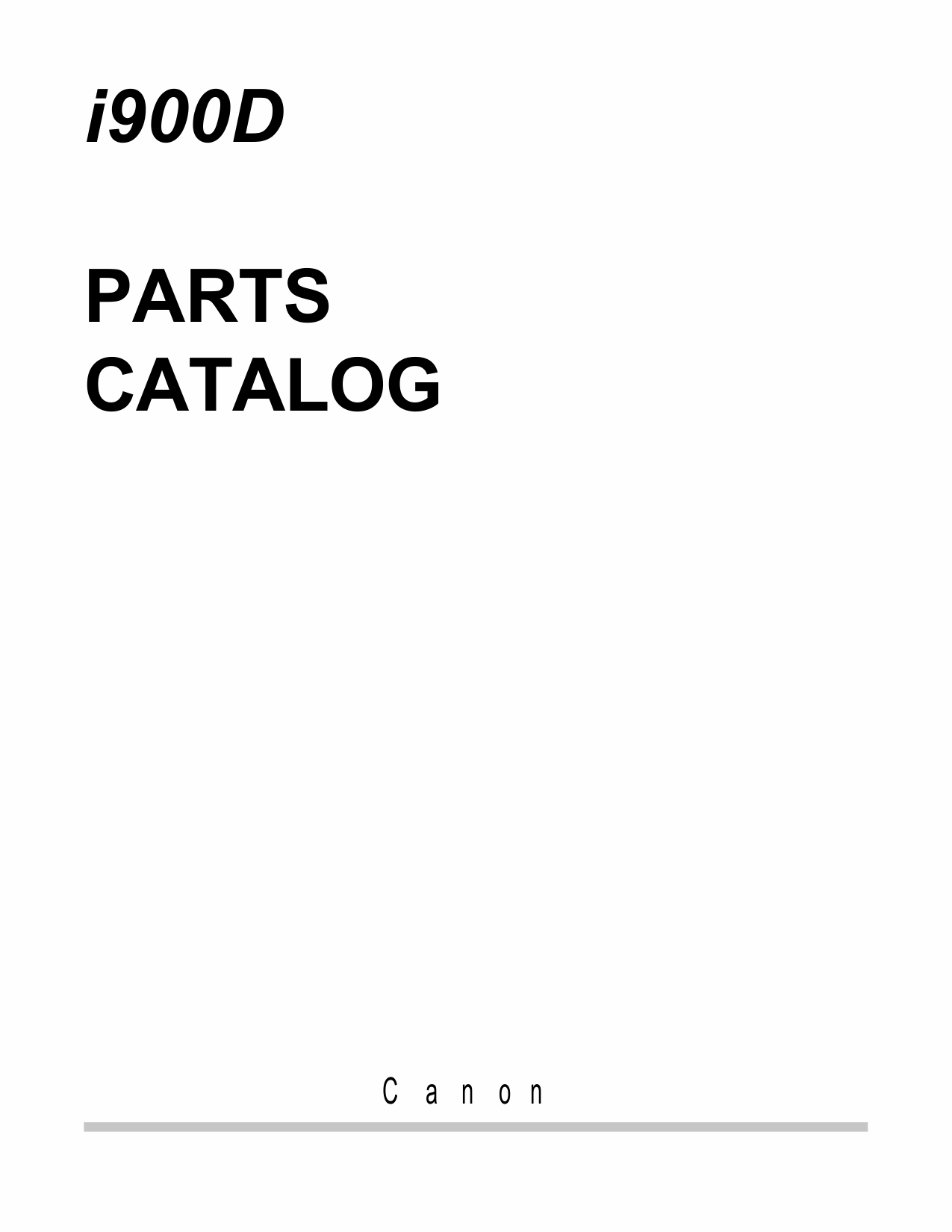 Canon PIXUS i900D Parts Catalog Manual-1